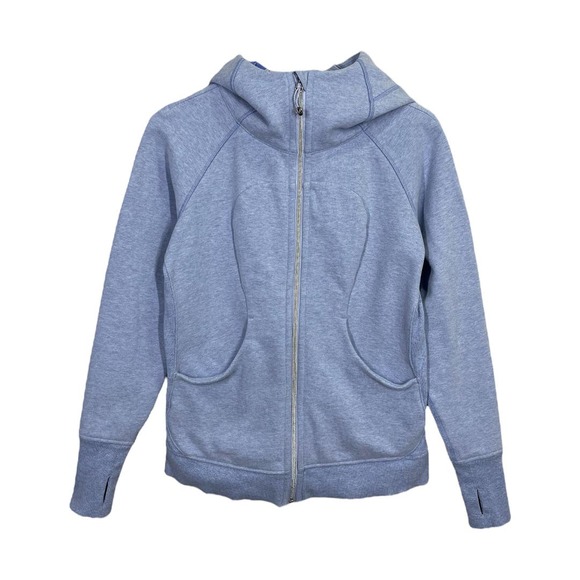 lululemon athletica Tops - Lululemon Scuba Full Zip Hoodie Sweatshirt 8 Heathered Periwinkle Blue Cozy